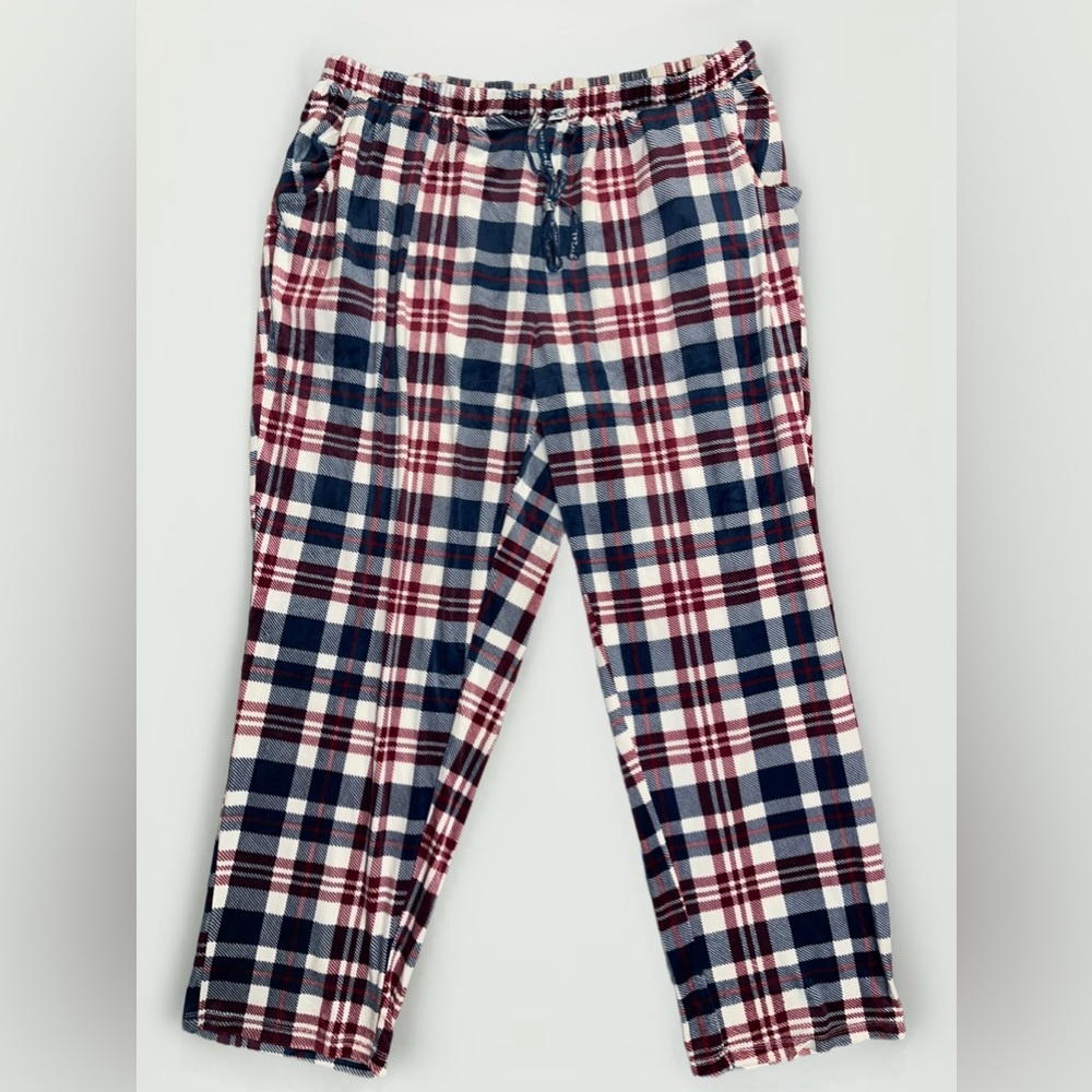 Like New Muk Luks silky velour stretch plaid pajama pants 2X - Picture 4 of 11